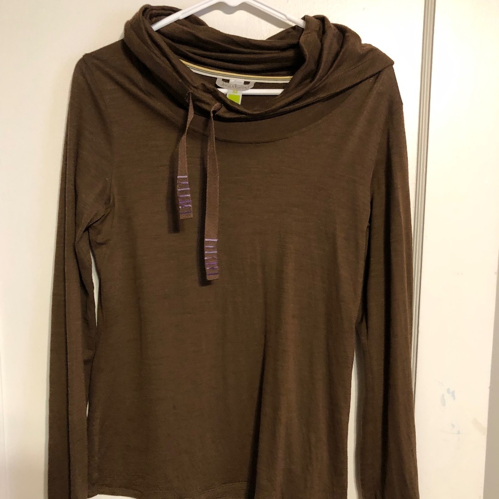 Smartwool Cowl Neck Long Sleeve Shirt Merino Wool Base Layer Medium